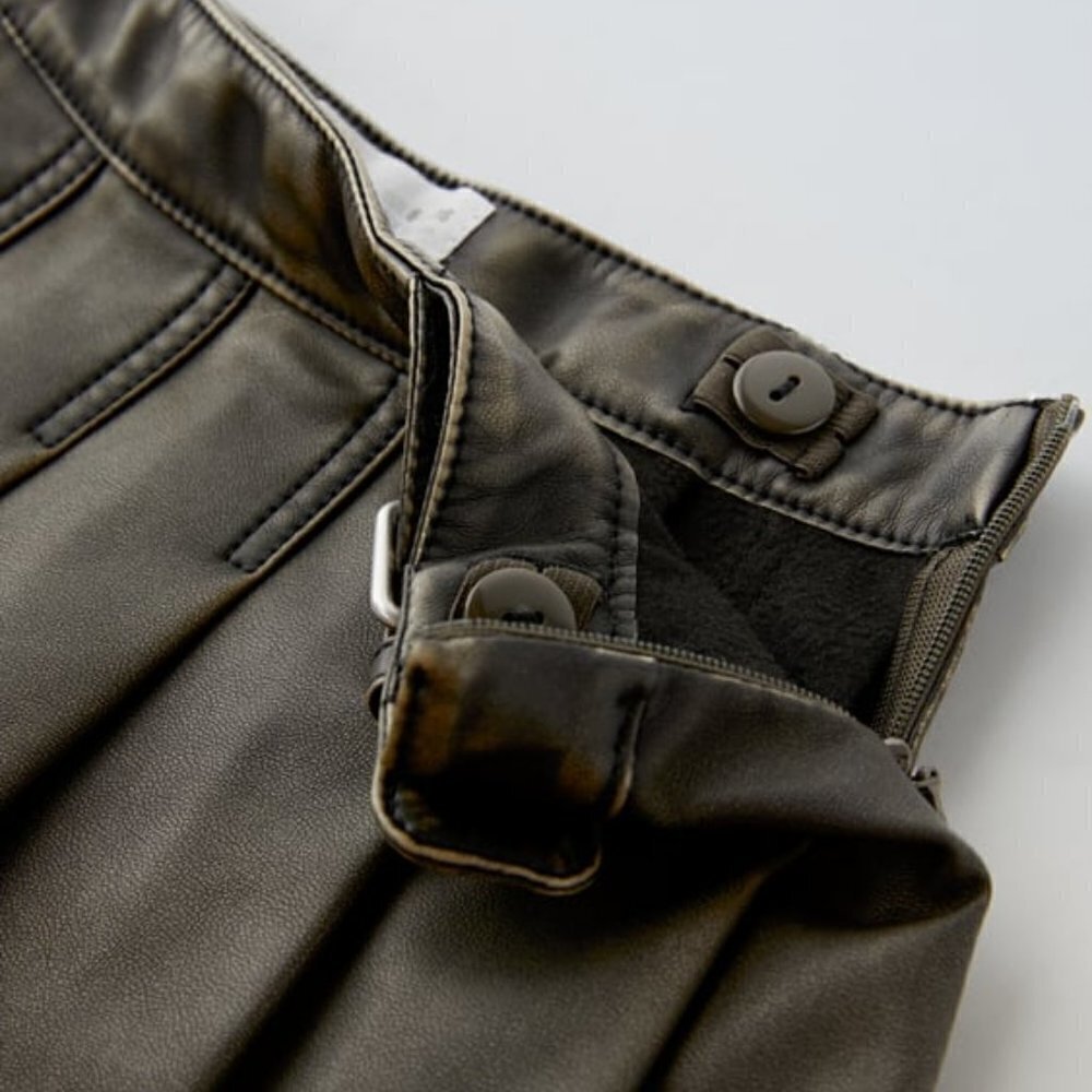 Zara Washed Faux Leather Skirt - Picture 4 of 4